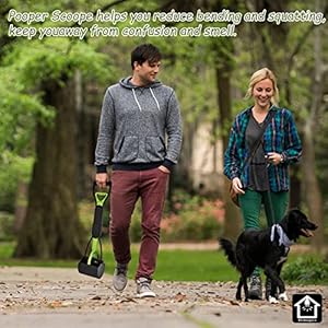 Pooper scooper portable dog pooper scooper with long handle foldable pooper scooper for large medium dogs with bag attachment easy to use perfect for grass dirt gravel green   cucciolini doodles