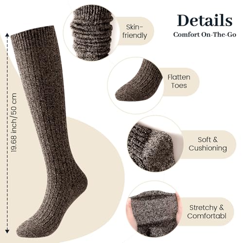 Image of Pleneal Slouchy Socks for Women Long Scrunch Sock Chunky Knit Boot Socks