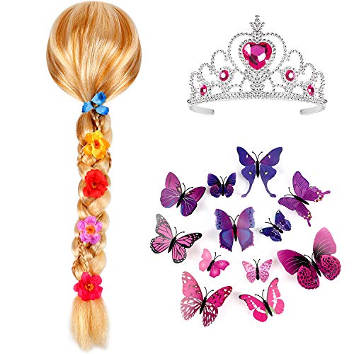 Tacobear Princess Rapunzel Wig For Girls With Princess Tiara And Butterfly Pin Princess Rapunzel Dress Up Accessories For Girls Kids #TOP6