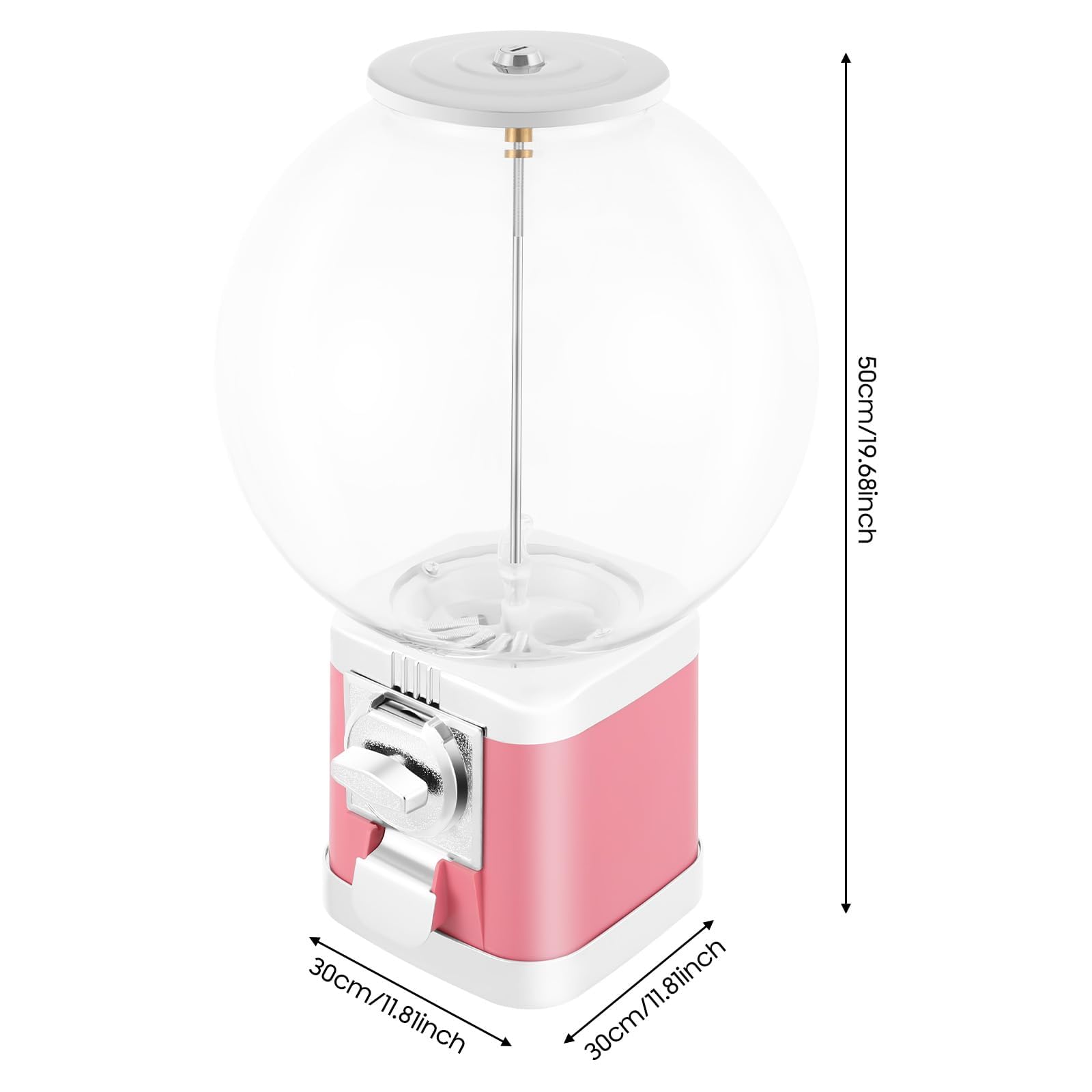 Gumball Machine, 11Inch Big Capsule Toy Vending Machine w/Key, Retro-Style,Large Gumball Bank Candy Vending Machine,Bubble Capsule Toys Dispenser Vending Machine for Game Halls?Capacity 500Pcs?