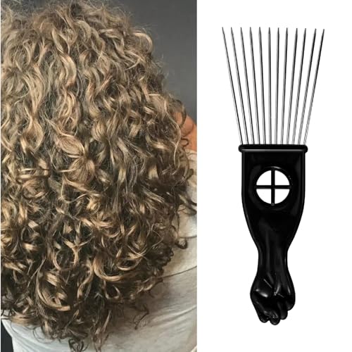 Set 3 Peines Afro de Acero Inoxidable Negro miniatura 4