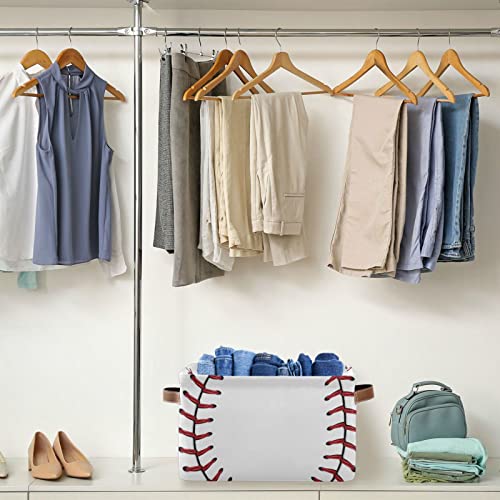Softball Baseball Nursery Bins Toy Canvas Storage Basket Box Collapsible Clothes Laundry Hamper With Handles For Home Closet Toys Organizer 1 Pcs #TOP6