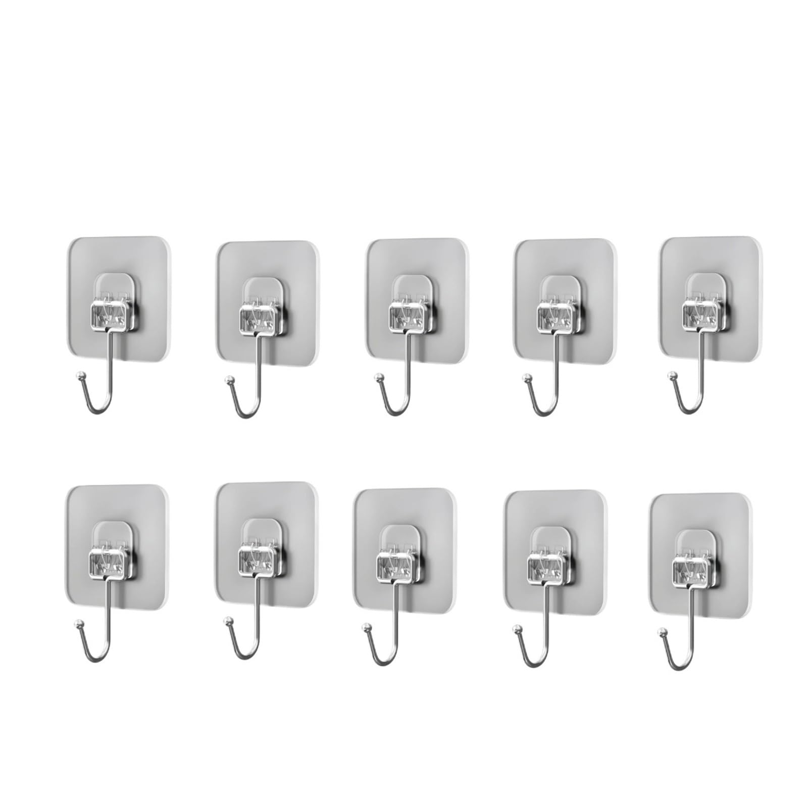 Zguouzantye Clear-10Pcs Adhesive Hooks 22Lbs For Kitchen Bathroom