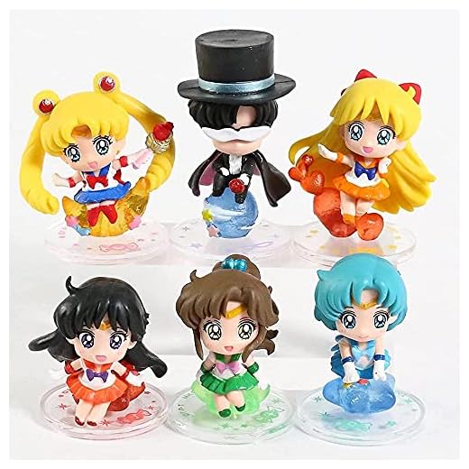 LXNFDC Anmine Toys Sailor Moon Candy Series Tsukino Usagi Txedo Mask Sailor Venus Mercury Marte Júpiter Anime Fan Coleccionables Decoraciones