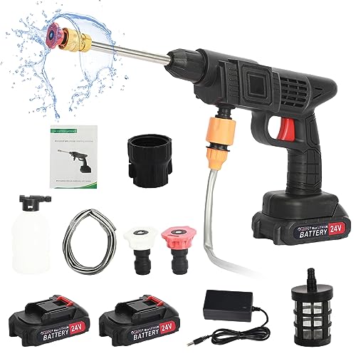 Napacoh 24V Electric Pressure Washer, Portable Cordless Battery Pressure Washer, Equipped with 2...