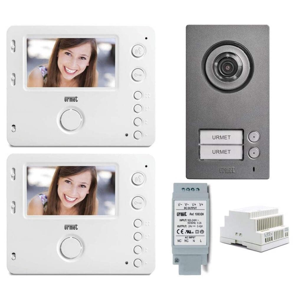 URMET KIT VIDEOCITOFONICO Bluetooth MINI NOTE2 2FILI BIFAMILIARE CON 2 MONITOR MIRO VIVAVOCE 172284 172294