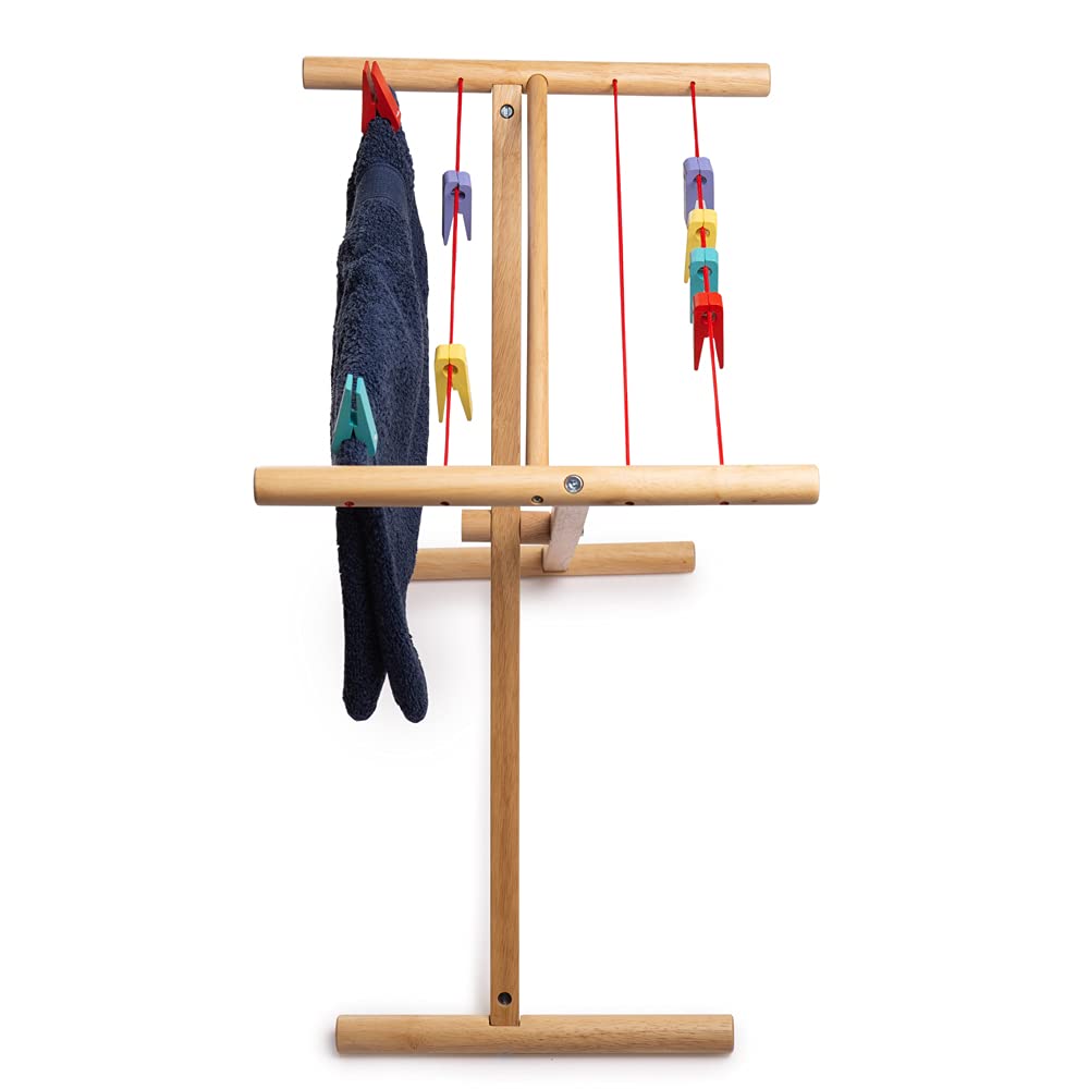 Bigjigs Toys Drewniana Suszarka Do Ubra? Zestaw