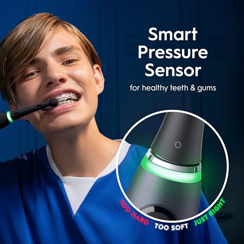 Oral-B iO - 9 - Wiederaufladbare elektrische Zahnbürste von Braun, 1 hochwertiger schwarzer Griff mit revolutionärer Magnettechnologie, Farbdisplay, 1 Zahnbürstenkopf, 1 Reiseetui zum Aufladen – Bild 6