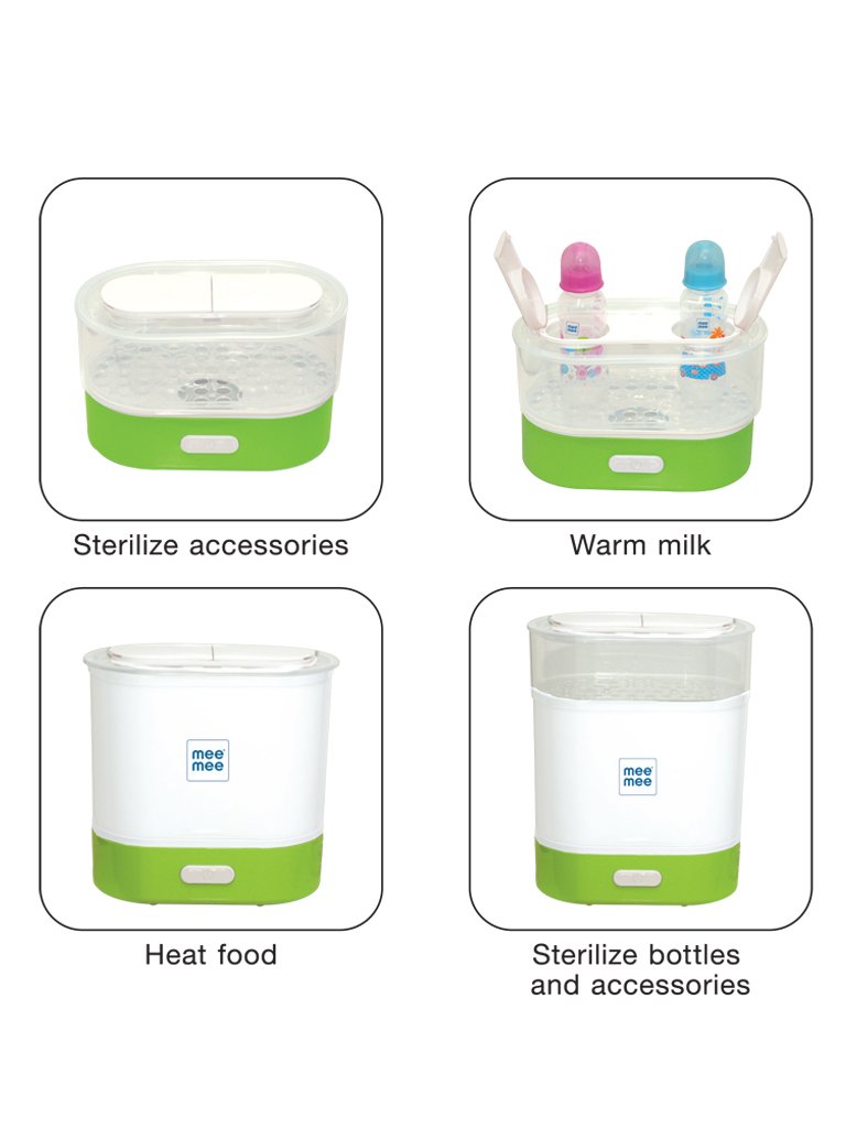 Mee Mee Advanced 3 in 1 Steam Sterilizer, Bottle and Food Warmer (Green) (6 Bottle, Steam Setrilizer & Food Warmer) - Image 6 thumbnail