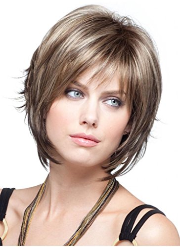 RainbowWigs Capless European Short Light Ash Blonde Bob Straight Hair Wig ST16