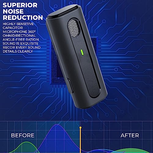 Image of MOOZMOB K91 Professional Grade Wireless Lavalier Mic with Charging Case and Noise Reduction Collar Microphone for Video Recording Vlogging ASMR Podcast Interviews YouTube (Black, Plastic Body)