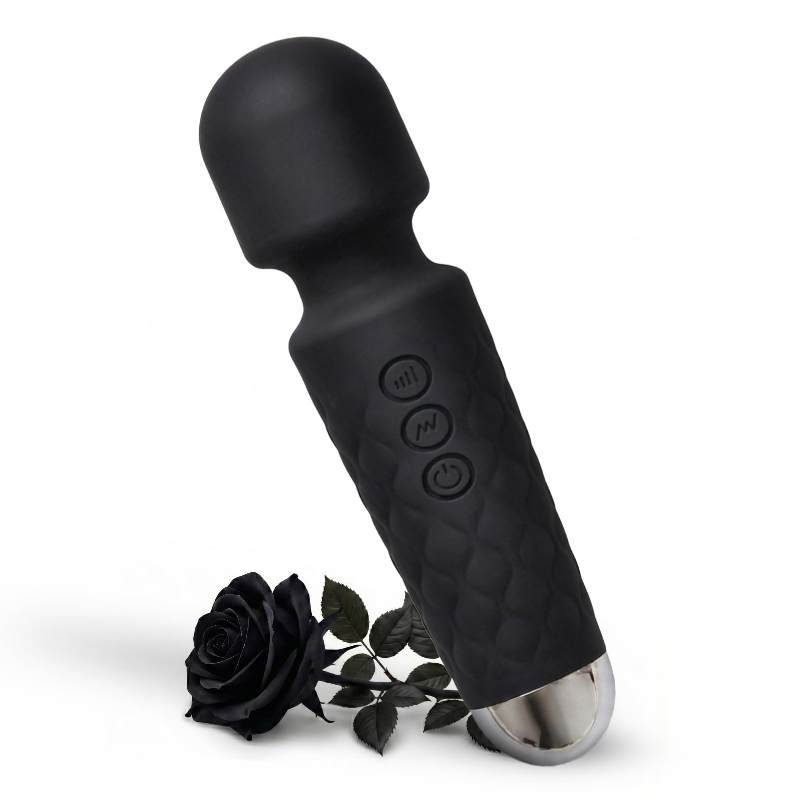 Mini masseur portable sans fil – Puissant – Parfait pour soulager le stress en voyage, soulager les muscles du dos, des jambes et des lombaires (noir pâle)