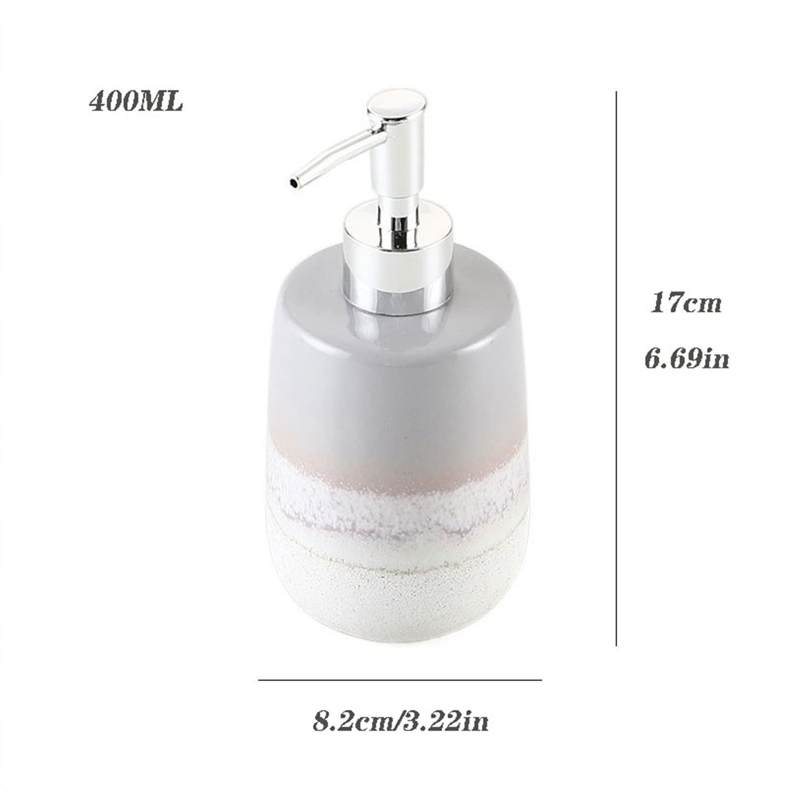 Distributeur de Savon pour Salle de Bain 400 ML, Flacon Pompe à Pression en céramique à Couleur Progressive, Multifonctionnel, Distributeur de Lotion pour la Cuisine