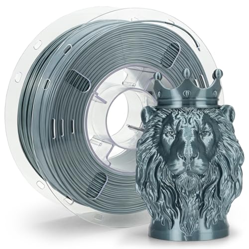 Image of VOXELAB Silk+ PLA Filament 1.75mm, Shiny Chrome-Like Finish with Enhanced Layer Adhesion, 1kg (2.2lbs) for Most FDM 3D Printers, Smooth & Flawless Printing(Gray)