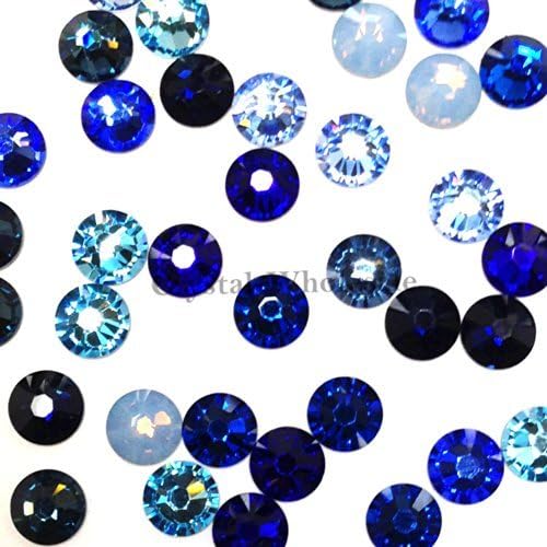 Cristal austriaco Austria 2088 Xirius SS16 (0.154 in) Crystal flatbacks No-Hotfix Rhinestones Colores Azules Mezcla Nail Art Bling DIY gemas Resina