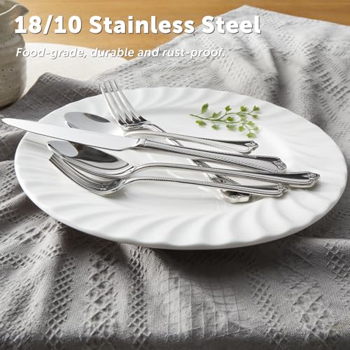 KINGSTONE-Silverware-Set-20-piece-1810-Stainless-Steel-Flatware-Set-Cutlery-Set-for-4-for-Kitchen-Home-Wedding-Party-Mirror-Polished-and-Dishwasher-Safe-Featured-Gifts