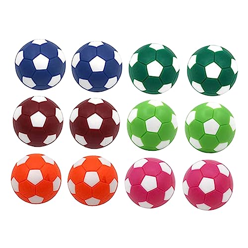 Toddmomy 12pcs Mini Soccer Balls 36mm Table Football Boys and Girls Tabletop Game Balls Plastic Colorful