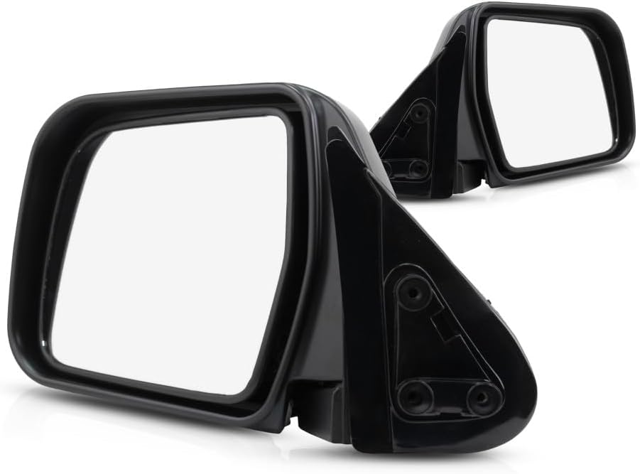 For Toyota 4Runner 1990 91 92 1993 Door Mirror Driver and Passenger Side | Pair | Manual | Non-Heated | Folding | Smooth Black | TO1321154, TO1320154 | 8791089155, 8794089151