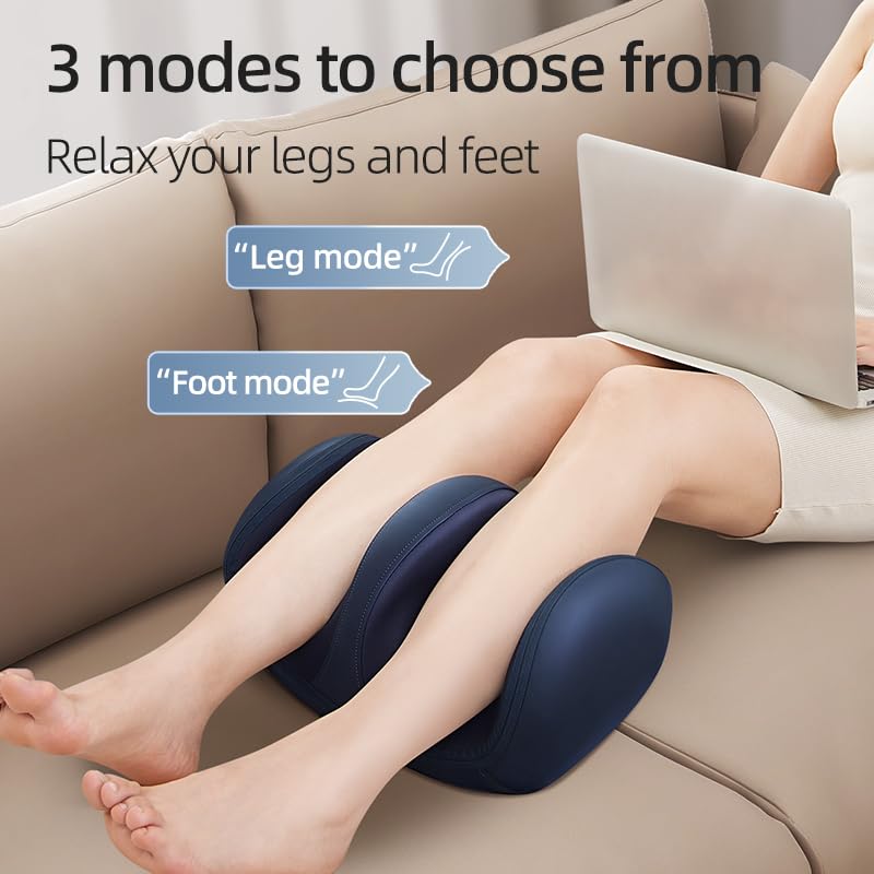 Masajeador Shiatsu para pies con calor, máquina masajeadora de amasamiento para confort plantar y alivio, regalo para mujeres y hombres para uso en casa u oficina (azul) miniatura 3
