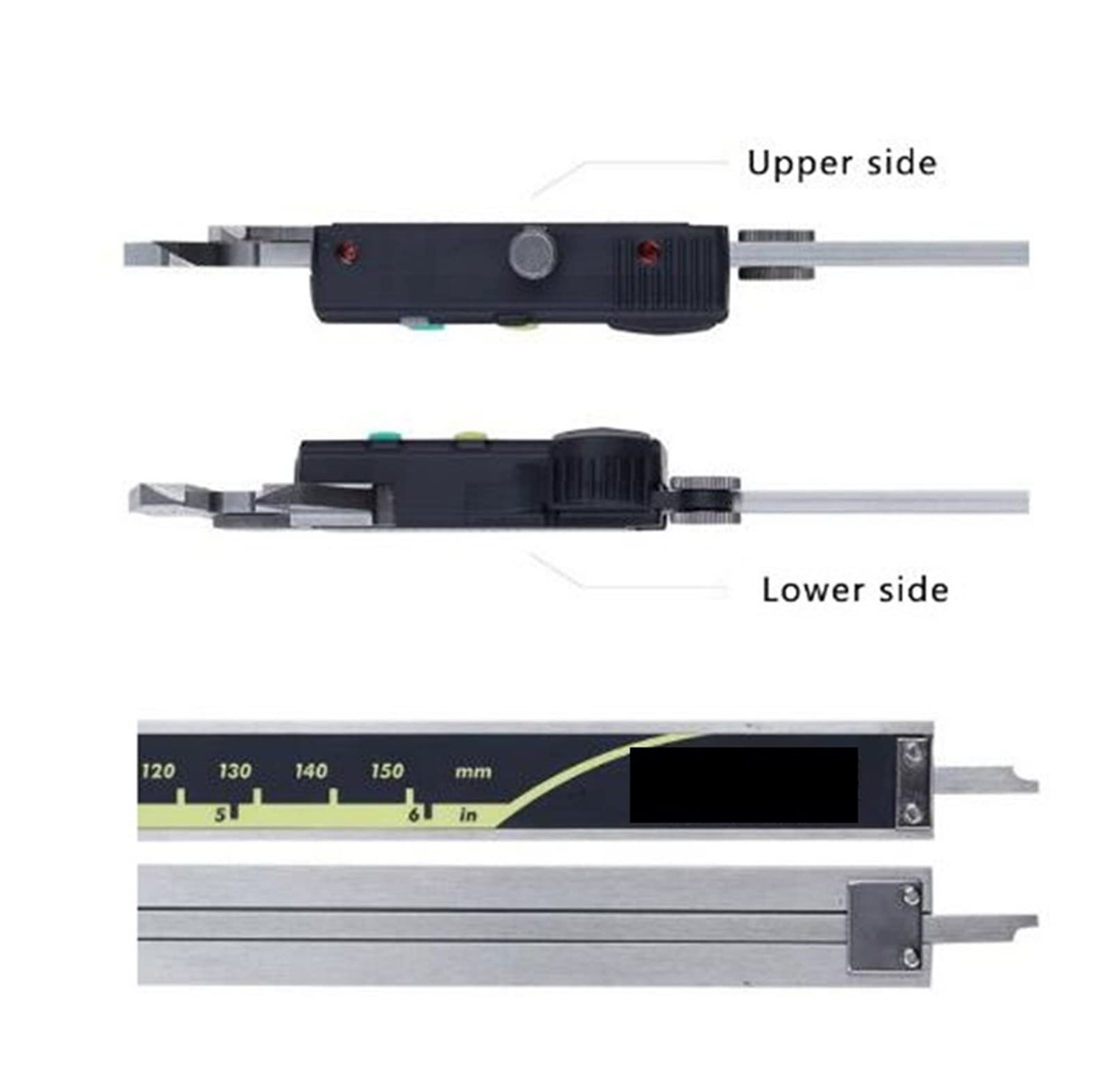 Calibradores 500-196-20 Calibrador digital Acero inoxidable Métrico de pulgada 6 "0-150mm Rango-0.001" Exactitud 0.0005 ",Precisión y claridad