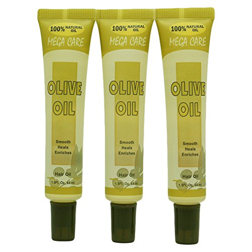 Sunflower Cosmetics Mega Care Tube Hair Oil 1.5oz (3 Pack) (Olive Oil)