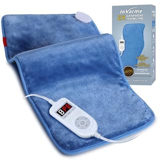 InVarme Far Infrared Heating Pads: Extra Large Electric Pad for Back - Soft and Warmth Graphene for Grandparents - Machine Washable 8 Heat Settings & 4H Auto-Off 12" x 24"