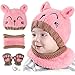 GIKPAL Niños Bebe Sombrero y Bufanda, Invierno Bebé Beanie Bufandas Set Tejido Gorro Punto Caps Sombreros Bufanda de Punto Cuello Redondo