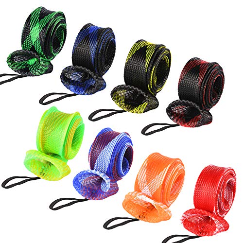 Magreel - Juego de 8 Fundas para caña de Pescar (Malla Trenzada, para caña de Pescar), Width: 5cm