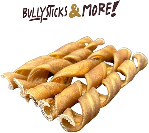 Miniatura 10 de BULLYSTICKS & MORE Muelles de carne de res de 6 pulgadas para perros (20 unidades) - Bully Springs masticables para perros, sin huesos ocultos