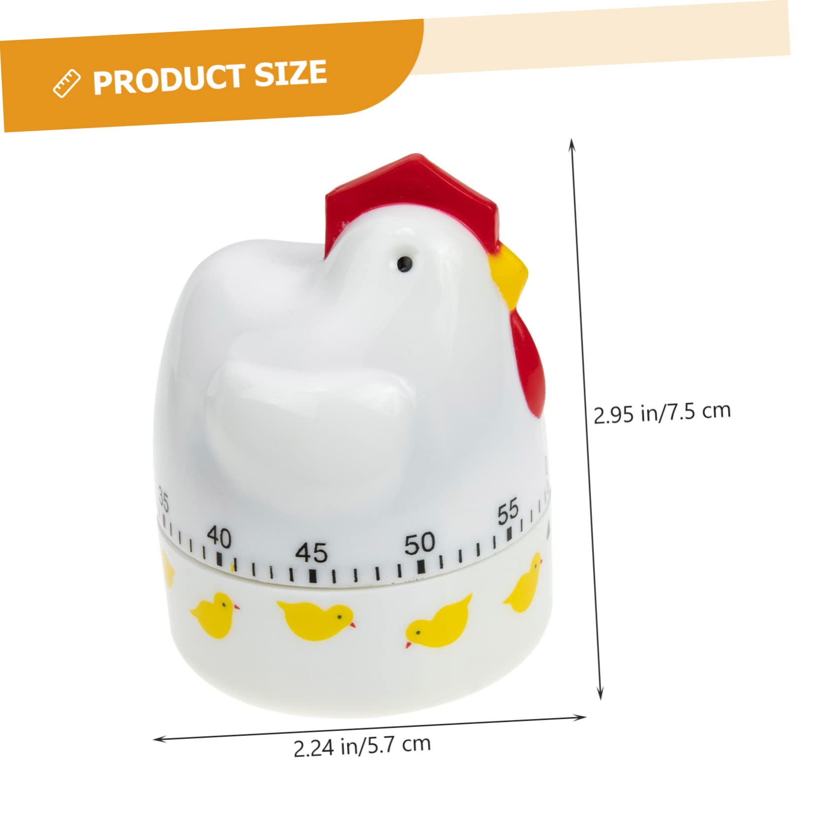 PRETYZOOM 5pezzi Timer Meccanico Da Cucina Forma Di Pollo Timer Di Conto Alla Rovescia Portatile Per Gestione Del Adatto Per Cottura e Attività Domestiche Design Carino e Pratico