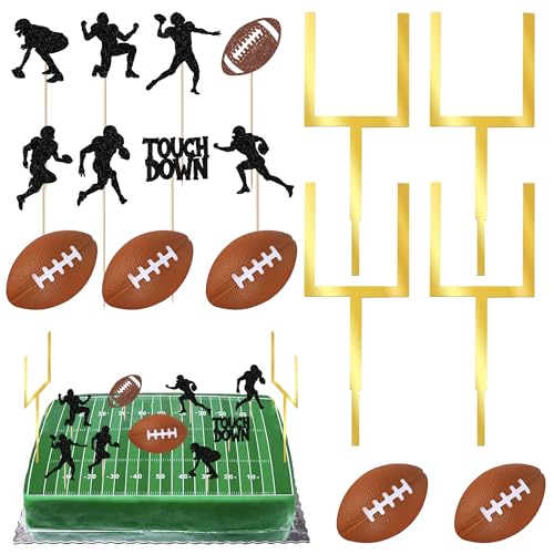 Décoration de gâteau d'anniversaire de football américain - Rugby - Décoration de gâteau pour anniversaire - Football américain - Décoration de gâteau à thème
