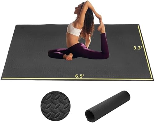 Japard Tapete de yoga grande, 7' x 3', 78" x 39" x 14", 0.276 in extra grueso piso de entrenamiento en casa, hombres y mujeres, almohadilla de