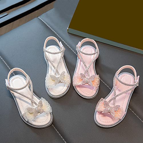 Girls' Rhinestone Princess Sandals Summer Baby Toddler Lightweight Breathable Bow Girls Beach Girl Sandals Breathable Soft Sole Wedding Sandals4