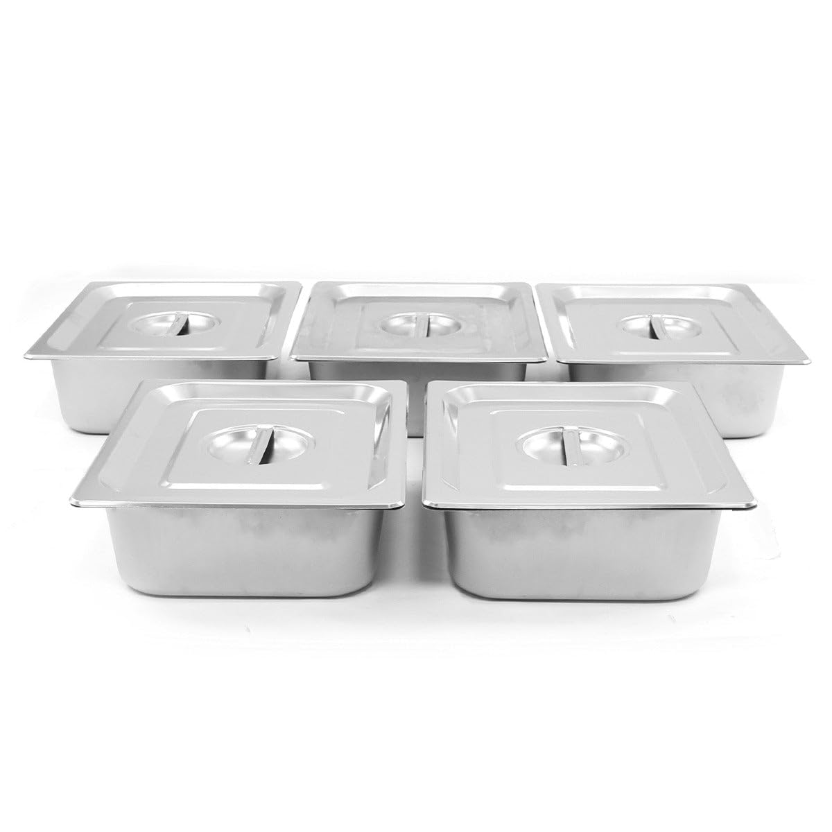Espositore Bagnomaria in Acciaio Inox con 5 Vaschette da 7L – Ideale per Ristoranti, Takeaway e Catering – Vetrina in Vetro, Termostato 30–110°C, Facile da Pulire con Scarico Laterale