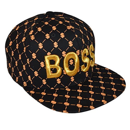 Popfizzy Men’s Boss Hat, Yellow Embroidered Boss Baseball Cap With Dollar Signs, Fully Adjustable #TOP3