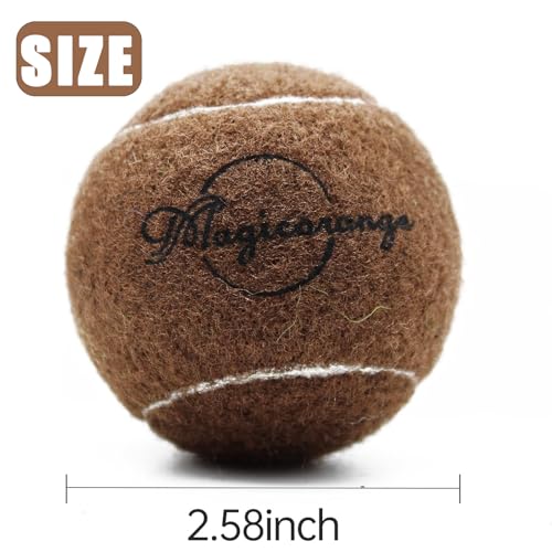 Image of Tennis Balls, Magicorange 12 Pack Advanced Training Tennis Balls Practice Balls, Pet Dog Playing Balls, Come with Mesh Bag for Easy Transport, Good for Beginner Training Ball (Brown)