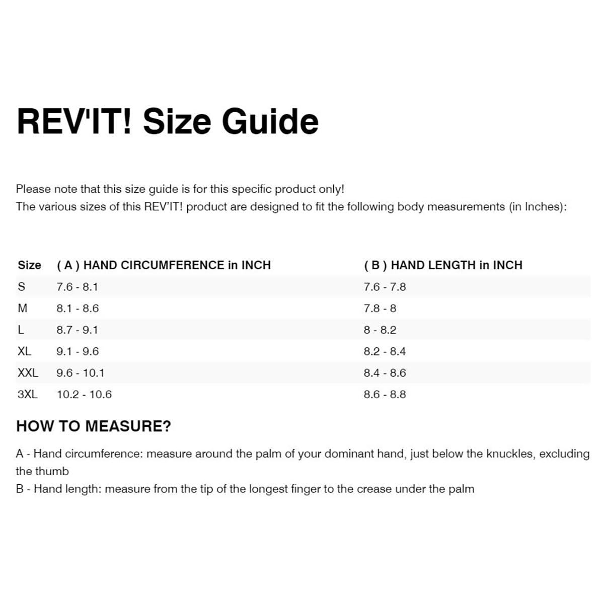 REV'IT! Revit Volcano Guanti da moto, nero/nero, S