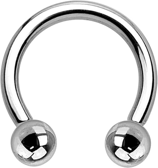 LAURITAMI Acciaio Chirurgico Piercing Ferro di Cavallo Anello Internamente Barbell Circolare Corpo Piercing Gioielli 2G 4G 6G 8G 10G 12G 0G 00G