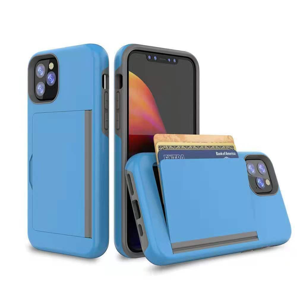 Rome Tech Phone Cover for Apple iPhone 13 Mini Case with Card Holder - Dual Layer iPhone 13 Mini Credit Card Case - Protective Shockproof iPhone 13 Mini Case Wallet - Blue