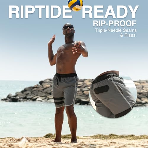 Image of Kanu Surf Men's Big Viper Extended Size Stripe Swim Trunk