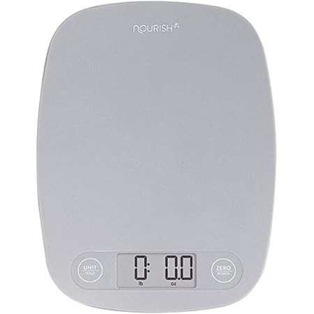 GreaterGoods Digital Food Kitchen Scale, Multifunction Scale Measures in Grams and Ounces (Ash Grey)