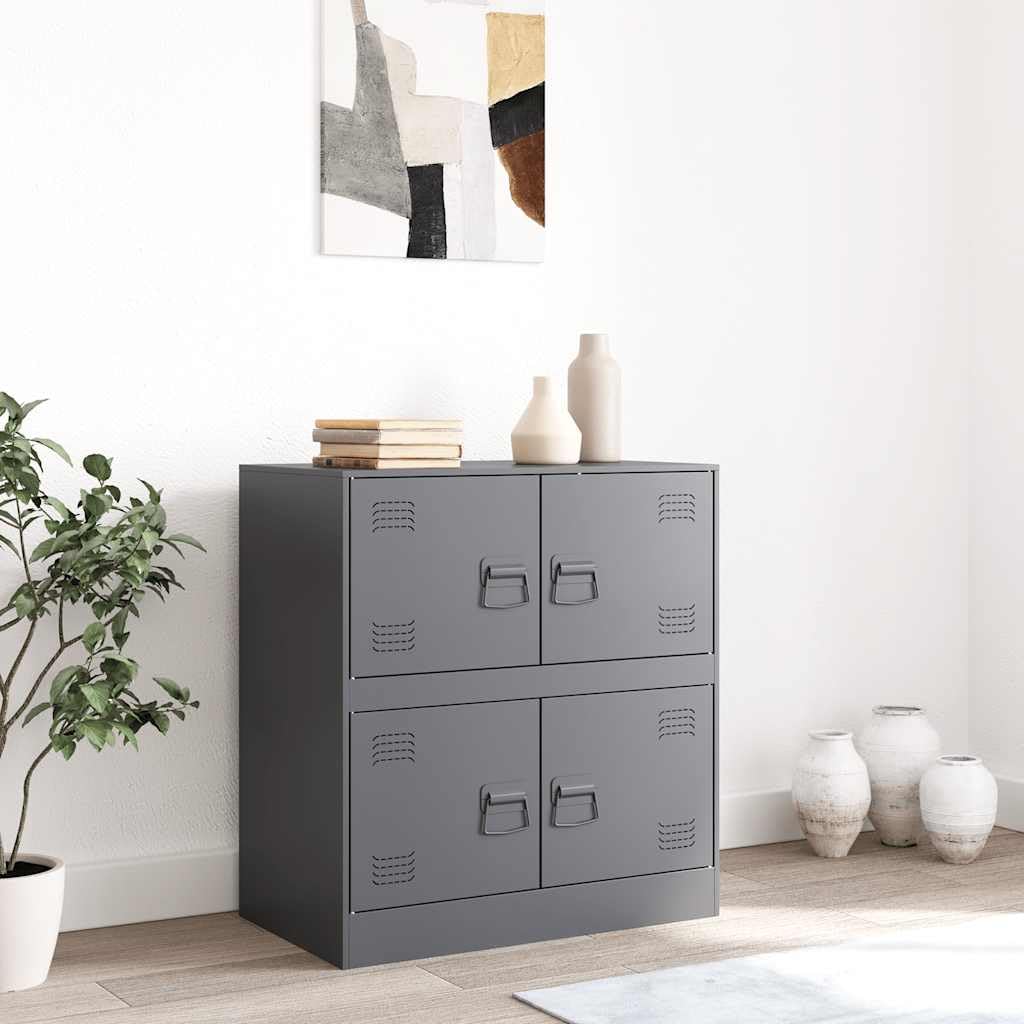 Credenza in Acciaio Laminato a Freddo Antracite 67x39x73 cm