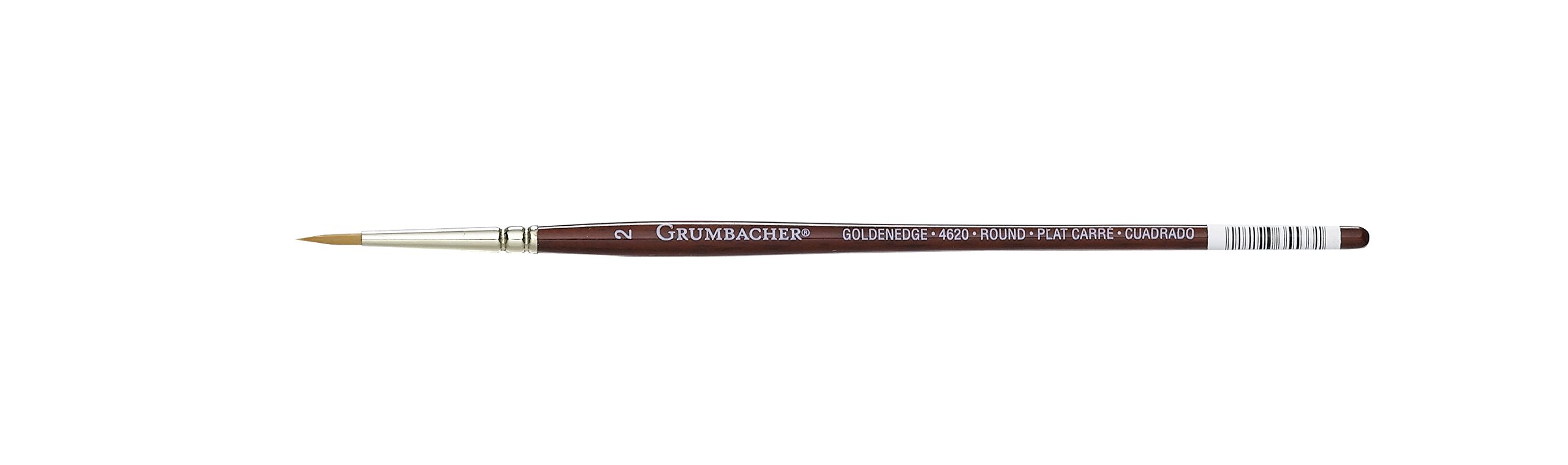 Grumbacher Goldenedge Golden Toray - Pennello rotondo per acquerelli, setole sintetiche, sintetico, 2