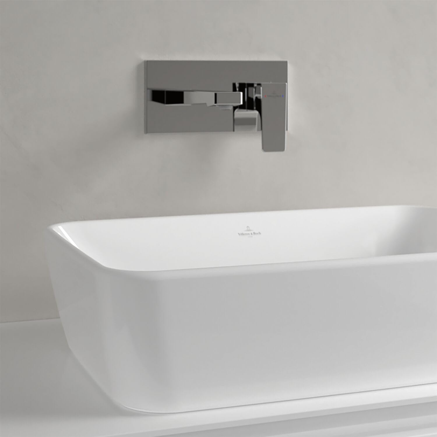 Villeroy & Boch Aufsatzwaschtisch Architectura rechteckig - modernes Aufsatzwaschbecken - Waschschale aus robusten und langlebigen Keramik, alpinweiß