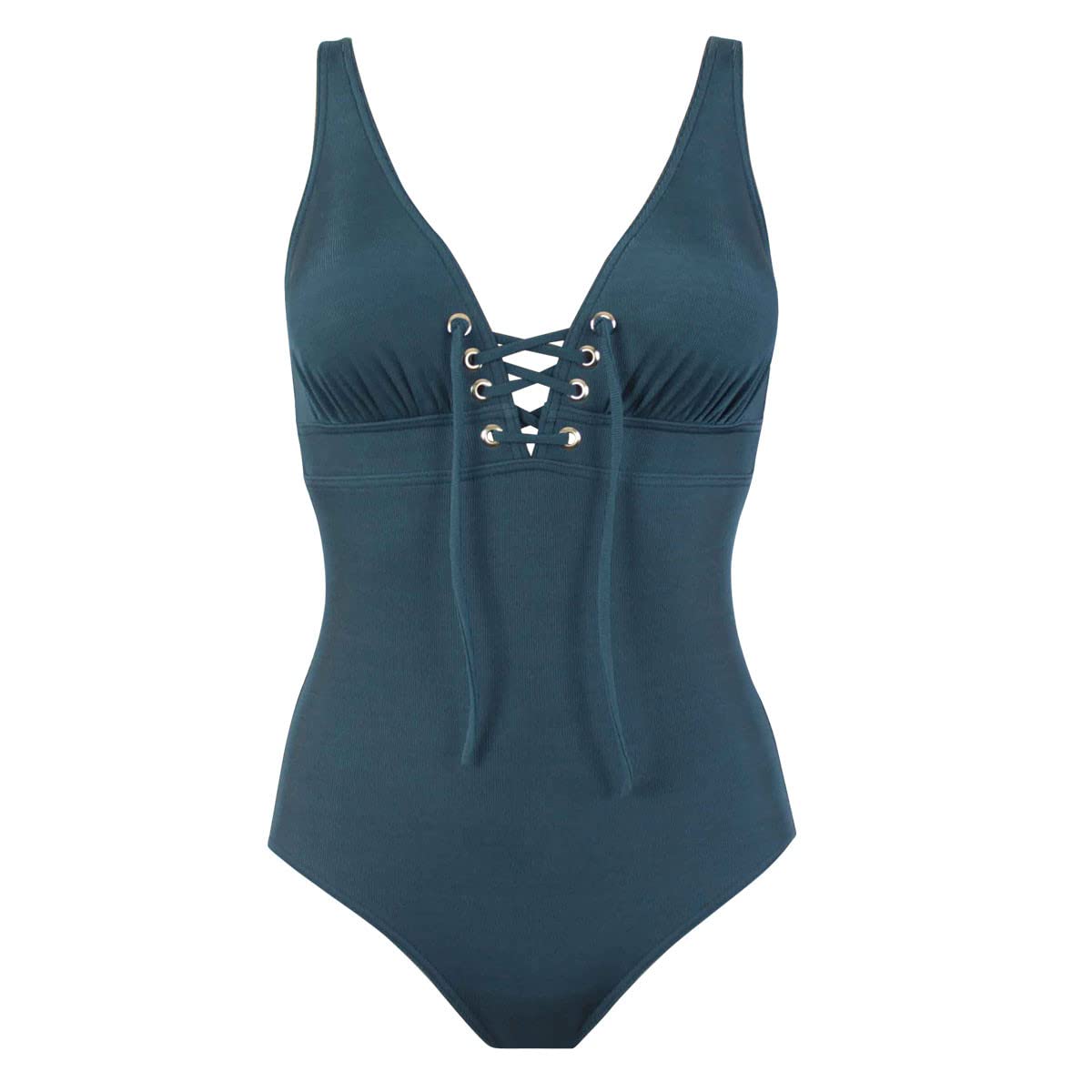 Maillot de bain 1 pièce bleu marine galbant avec coques