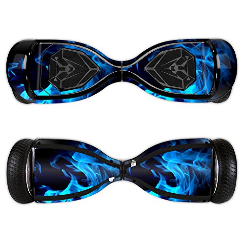 Mightyskins Skin Compatible With Swagtron T5 - Blue Flames | Protective, Durable, And Unique Vinyl Decal Wrap Cover | Easy To Apply, Remove, And Change Styles | Made In The Usa