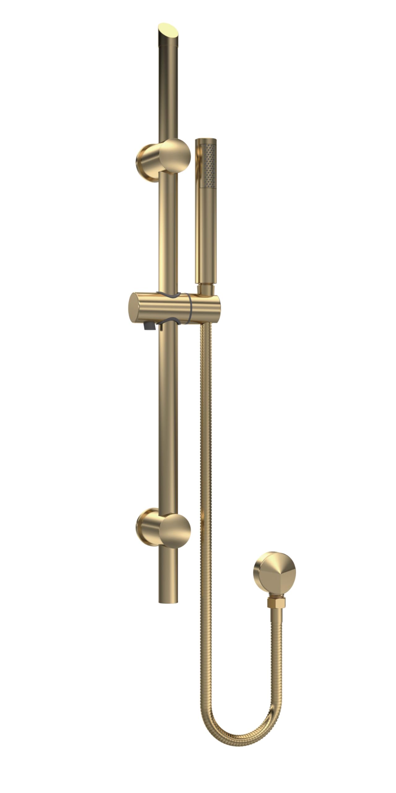 Balterley Unisex Metallics Round Slide Rail Shower Kit With Outlet Elbow Brushed Brass In