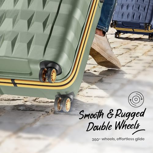 Image of Aristocrat Polycarbonate Spinner Comet Cabin Trolley Bag 56cm|Small|Hard Luggage| Smooth 8-Wheel Suitcase|Combination Lock with Sturdy Zipper|Full Fabric Convipack|3-Year International Warranty(Green)