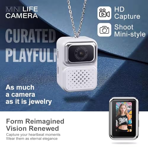Image of FETACA Tiny Mini Camera with Filter Modes, HD Video, Flashlight & Keychain | Portable Cute Vlogging Camera for Travel, Gifts & Fun (Cool White)