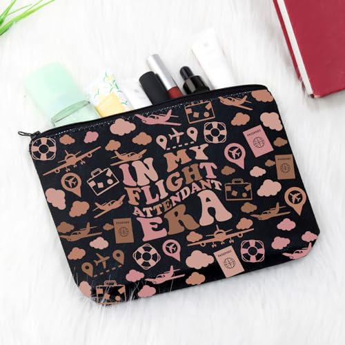 Flight Attendant Gift in My Flight Attendant Era Stewardess Aviation Travel Makeup Bag for Cabin Crew Hostess Aviation Gift (Flight Attendant Era BLK EU) - Image 4